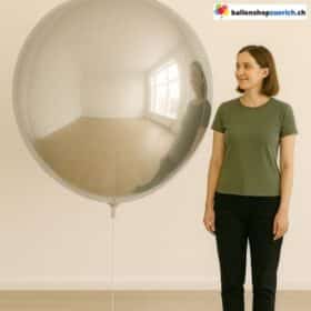 Palloncino in foil XXXL rotondo 175 cm argento